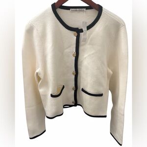 Abercrombie & Fitch Cream and Black Cardigan large NWT